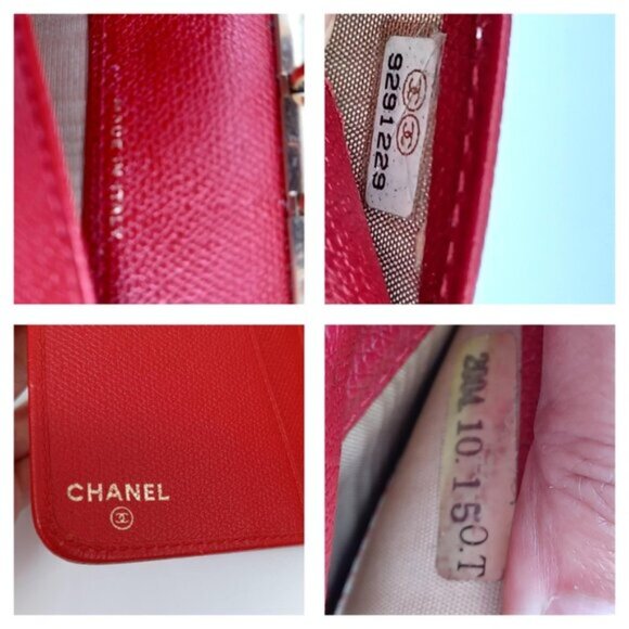 Chanel Caviar leather Ring Agenda Red Wallet Card 185-092025 - Picture 14 of 15
